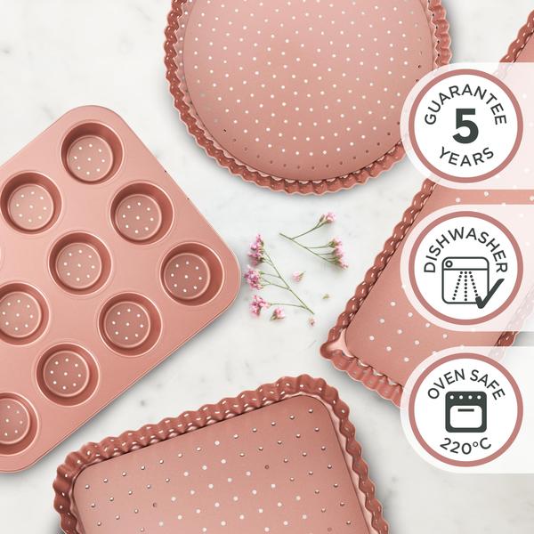Rose Gold Perforated Round Quiche & Tart Pan 23.5cm
