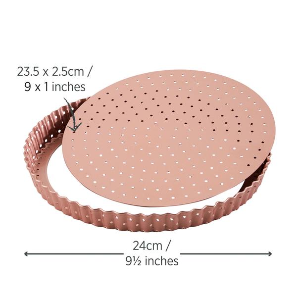 Rose Gold Perforated Round Quiche & Tart Pan 23.5cm