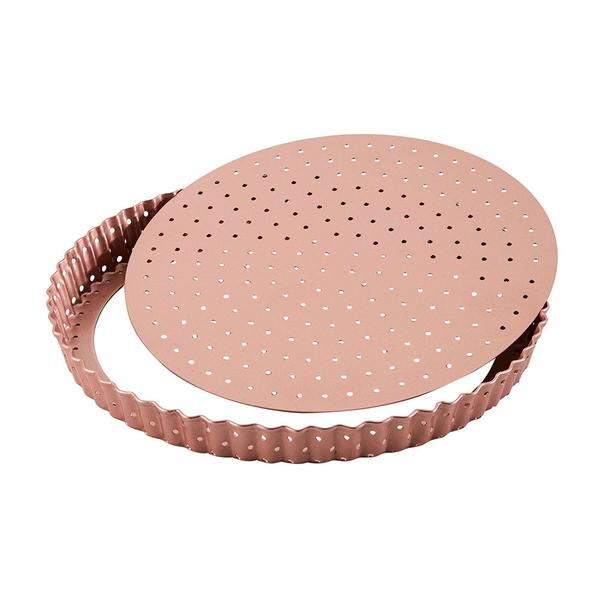 Rose Gold Perforated Round Quiche & Tart Pan 23.5cm