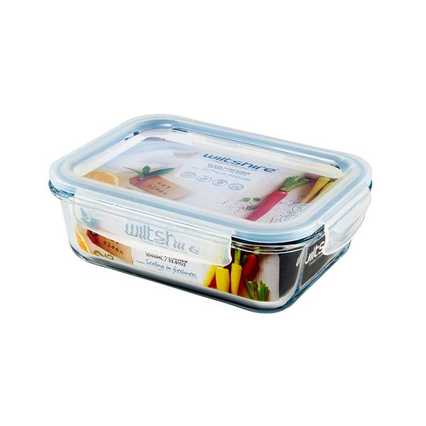 Glass Food Container Rectangle 1000ml