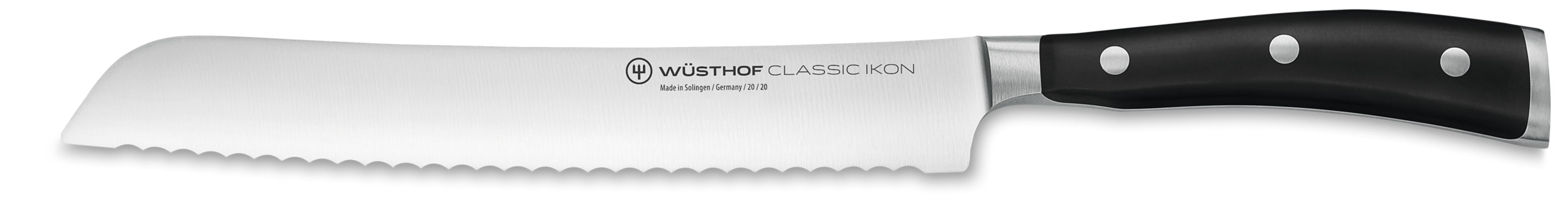 Classic Ikon Black Bread Knife 20cm
