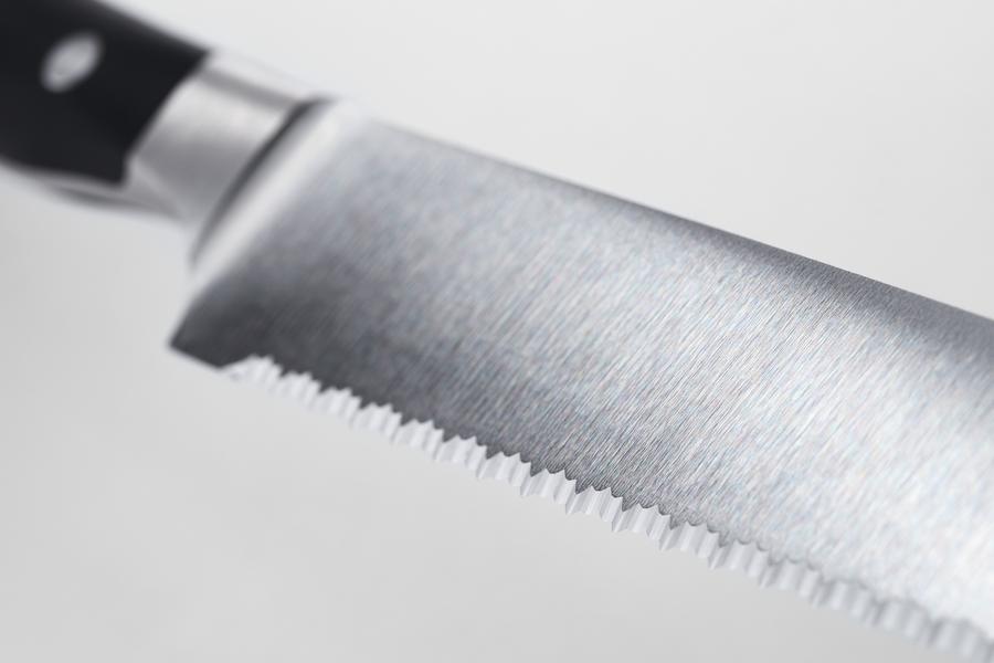 Classic Ikon Black Bread Knife Double Serrated 23cm