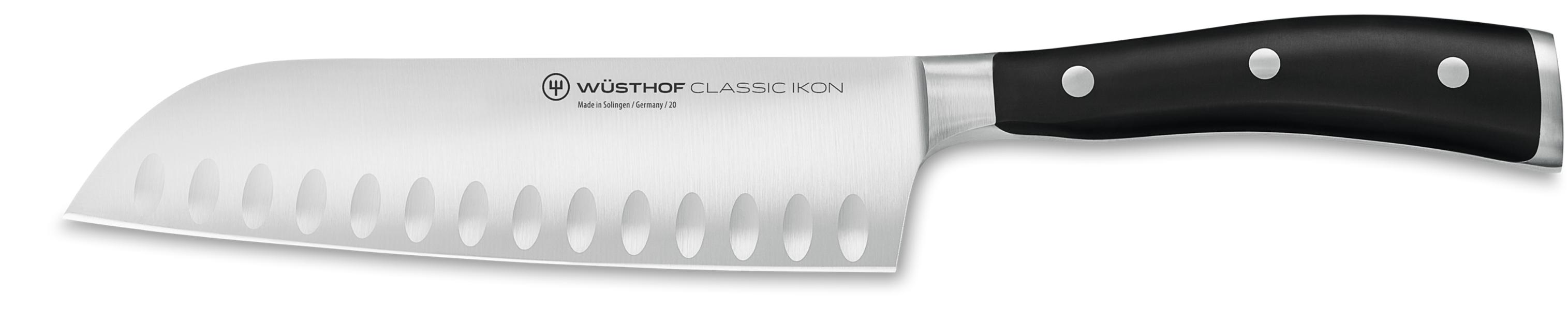 Classic Ikon Black Santoku Knife 17cm