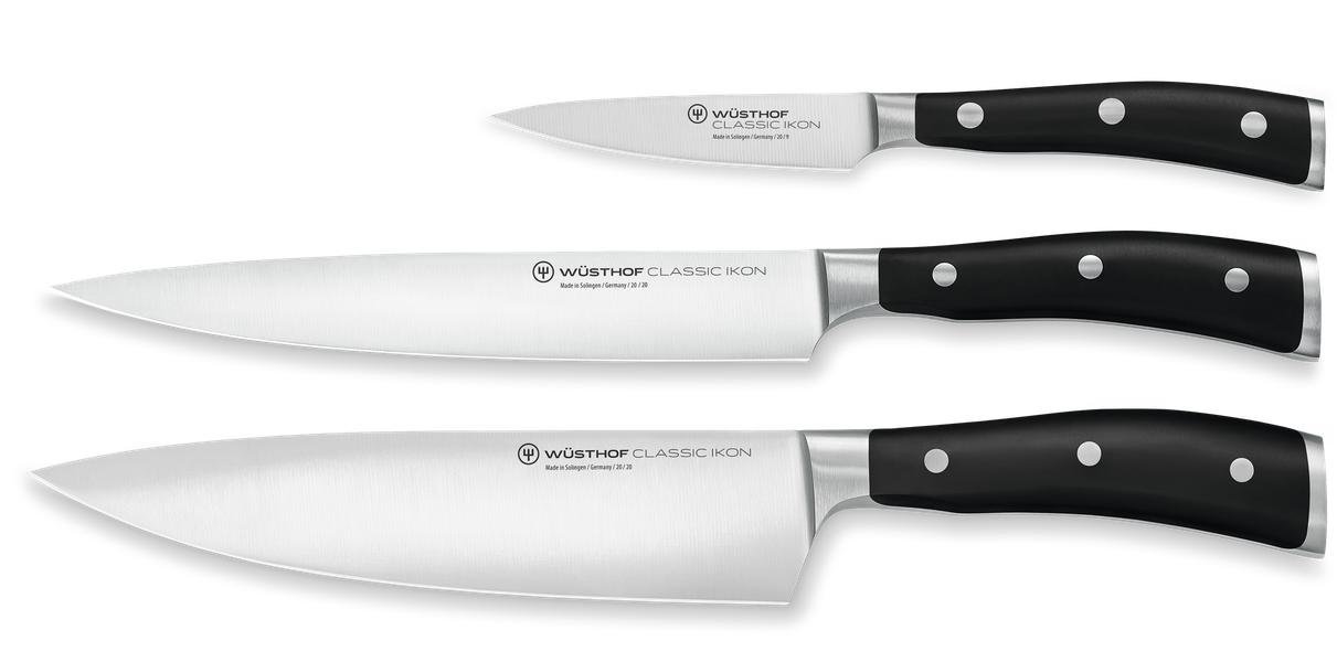 Classic Ikon Black Knife 3 Piece Set