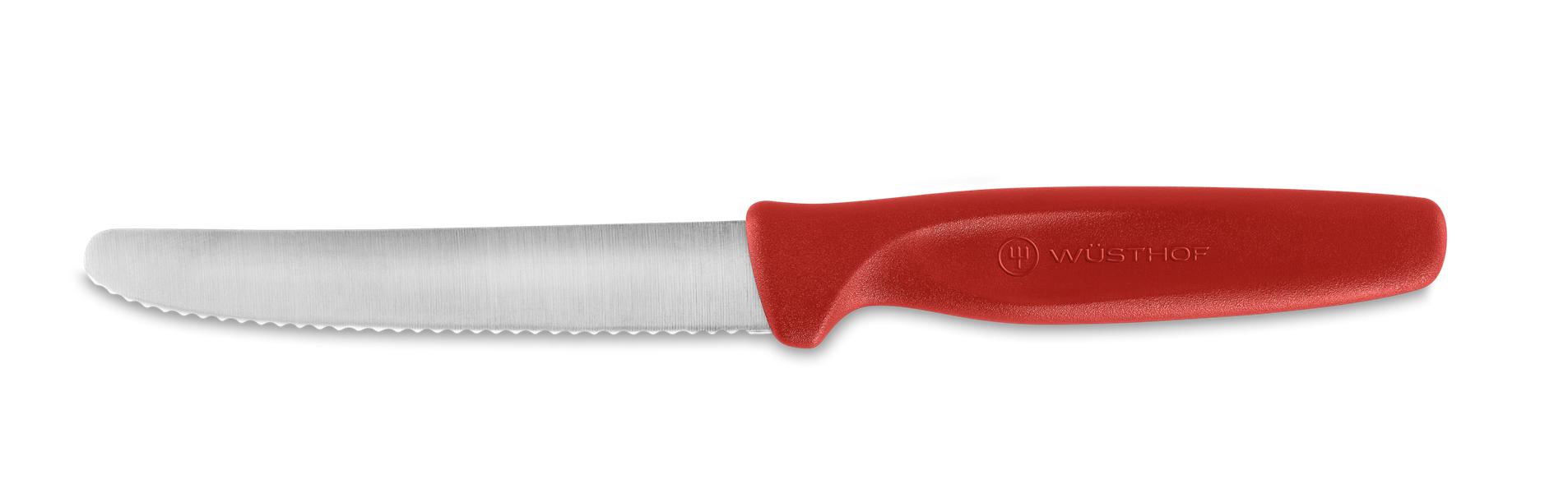 Create Serrated Paring Knife 10cm Red