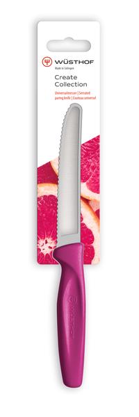 Create Serrated Paring Knife 10cm Magenta