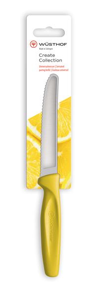Create Serrated Paring Knife 10cm Yellow